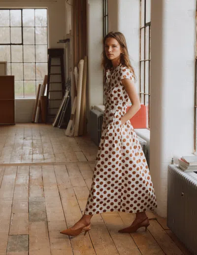 Boden Women's Arabella Cotton Maxi Dress In Brown | Size 16/18 In White