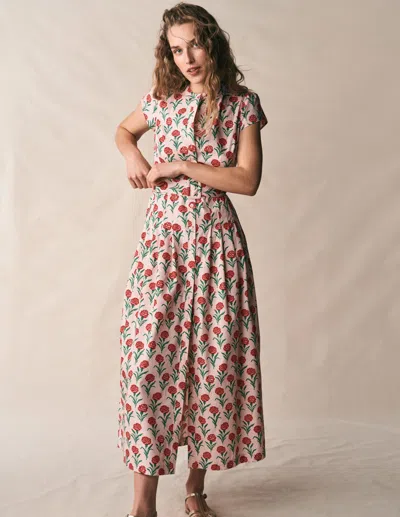 Boden Women's Arabella Cotton Maxi Dress In Pink | Size 16/18 In Multi