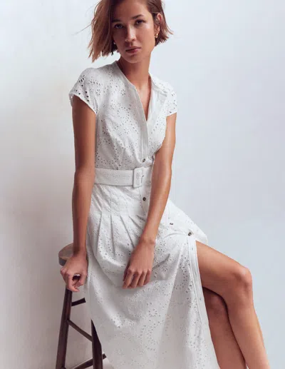 Boden Women's Arabella Cotton Maxi Dress In White | Size 14