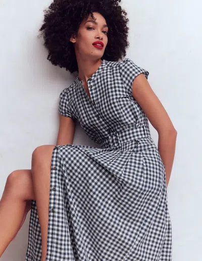 Boden Women's Arabella Linen Blend Dress In Blue | Size 20/22