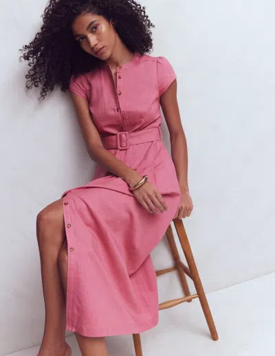 Boden Women's Arabella Linen Blend Dress In Pink | Size 20/22