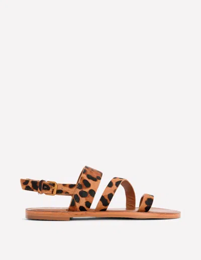 Boden Women's Asymmetric Sandal In Brown | Size 42 In Animal Print