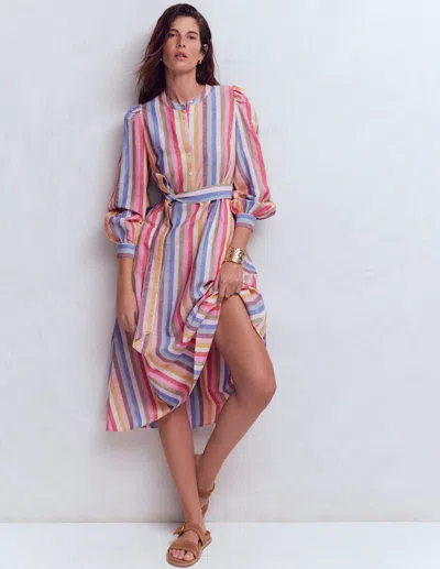 Boden Women's Ava Linen Blend Midi Dress | Size 20/22 In Multi