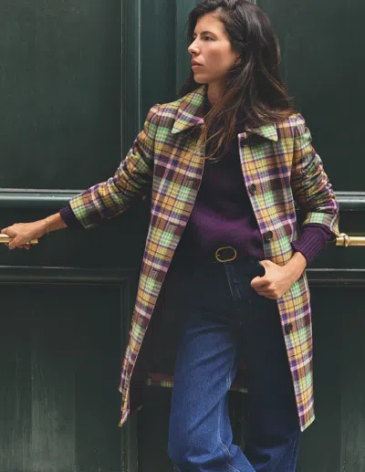 Boden Women's Aylesford Wool Coat In Yellow | Size 4 In Multi