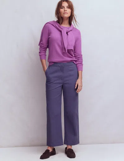 Boden Women's Barrel Leg Chino Trousers In Purple | Size 12