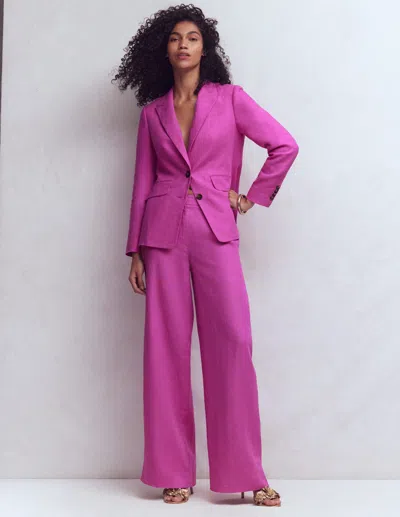 Boden Women's Belgravia Linen Pants In Purple | Size 20/22