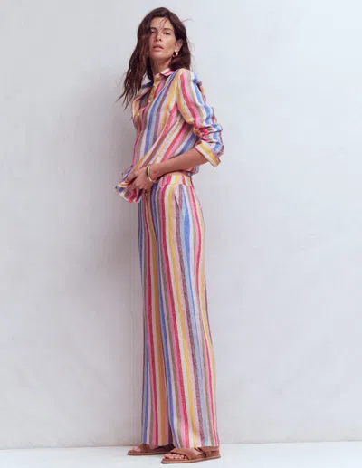 Boden Women's Belgravia Linen Pants | Size 14 In Multi