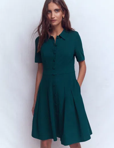 Boden Women's Bridget Ponte Short Dress In Blue | Size 12 In Green