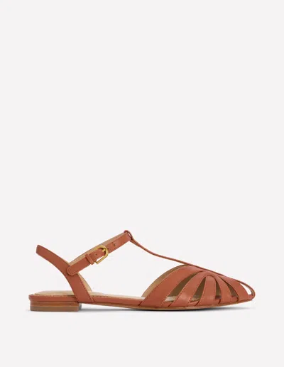 Boden Women's Caged Flat Sandal In Brown | Size 42