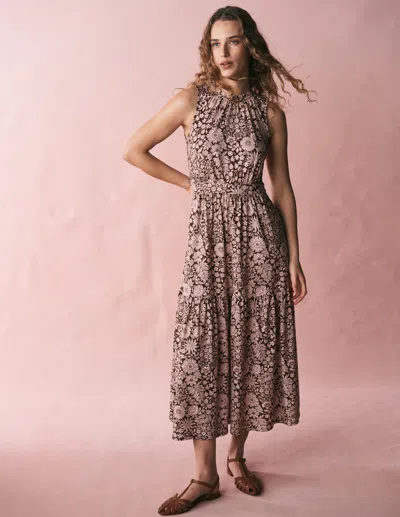 Boden Women's Camalie Jersey Maxi Dress In Brown | Size 20 In Multi