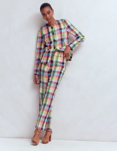 Boden Women's Canonbury Linen Trousers | Size 18 In Multi