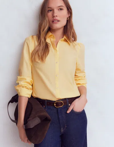 Boden Women's Cara Cotton Shirt In Yellow | Size 18