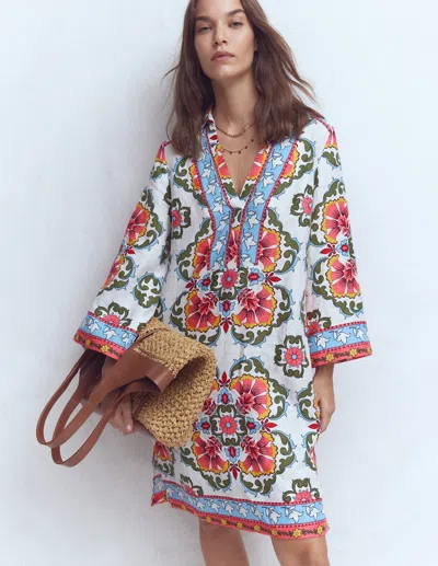 Boden Women's Carmen Linen Short Dress | Size 14 In Multi