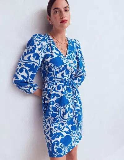 Boden Women's Cary V-neck Jersey Dress In Blue | Size 22