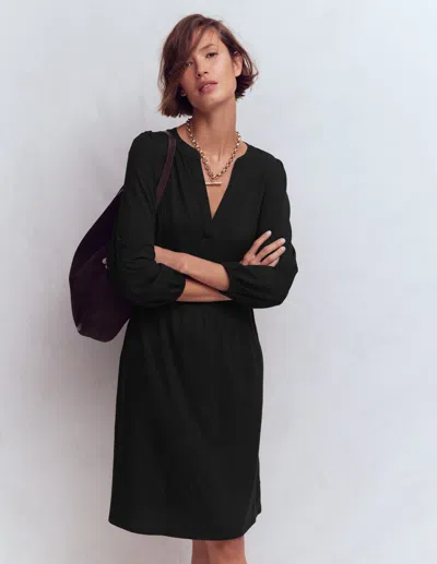Boden Women's Cathy Notch Neck Jersey Dress In Black | Size 8