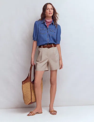 Boden Women's Chino Shorts In Natural | Size 20 In Neutral