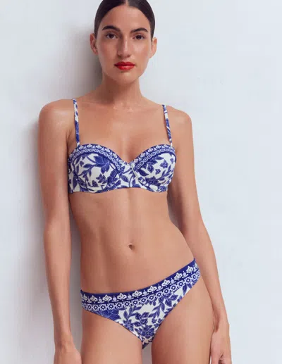 Boden Women's Classic Bikini Bottoms In Blue | Size 16/18