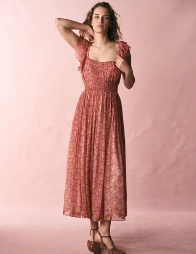 Boden Women's Crinkle Chiffon Maxi Dress In Pink | Size 20/22