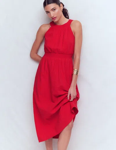 Boden Women's Daphne Double Cloth Dress In Red | Size 20/22