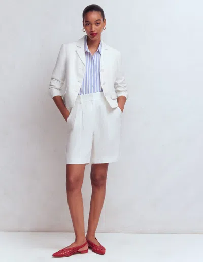 Boden Women's Dartmouth Linen Blazer In White | Size 10