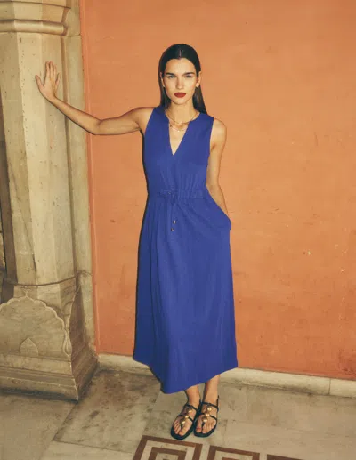 Boden Women's Delphine Midi Sleeveless Dress In Blue | Size 16/18