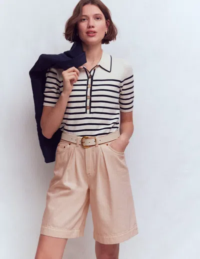 Boden Women's Denim Bermuda Short In White | Size 16/18