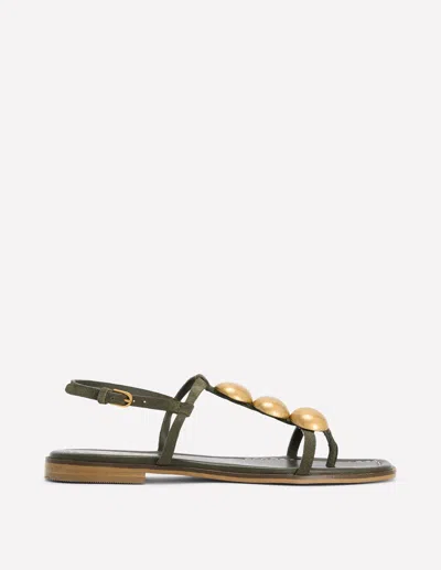 Boden Women's Disc Flat Sandals In Green | Size 41