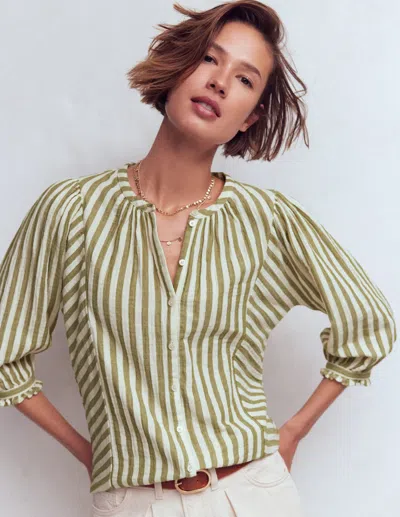 Boden Women's Dolman Double Cloth Top In Green | Size 20