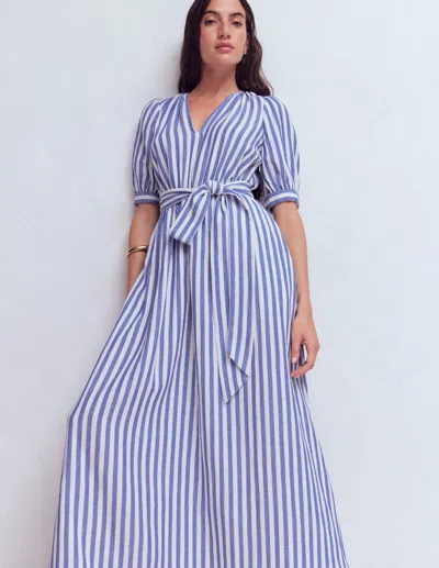 Boden Women's Double Cloth Puff Sleeve Dress In Blue | Size 22