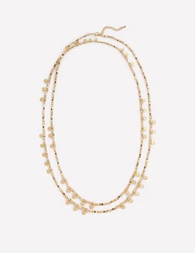 Boden Women's Double Strand Bead Necklace In Metallic In Pink