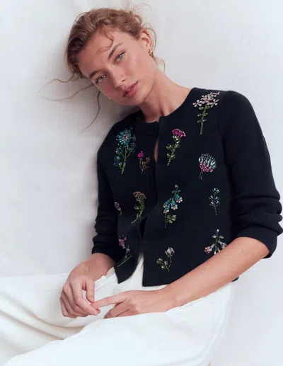 Boden Women's Embellished Knit Cardigan In Blue | Size Xl