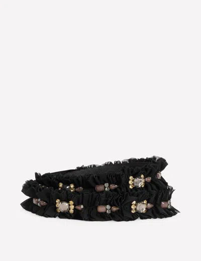 Boden Women's Embellished Tie Belt In Black | Size Xs