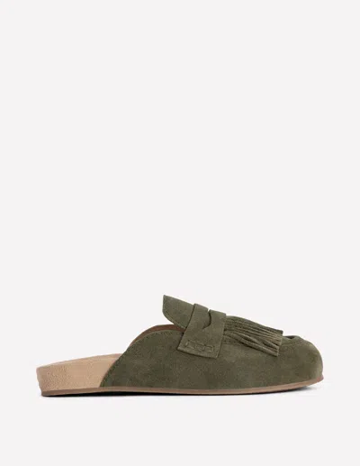 Boden Women's Etta Ghillie Mule Clogs In Green | Size 42