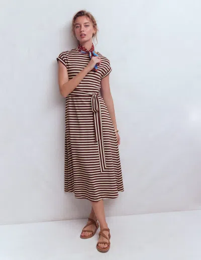 Boden Women's Eve Jersey Midi Dress In Brown | Size 20/22 In Burgundy