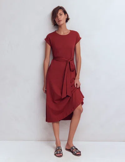 Boden Women's Eve Jersey Midi Dress In Brown | Size 20/22 In Red
