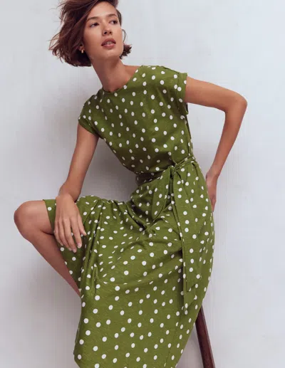 Boden Women's Eve Jersey Midi Dress In Green | Size 14