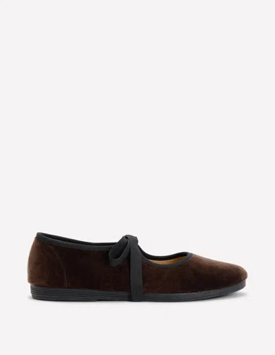 Boden Women's Flexi Tie Mary Janes Shoe In Brown | Size 36