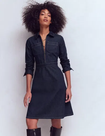 Boden Women's Flippy Denim Shirt Dress In Blue | Size 20/22