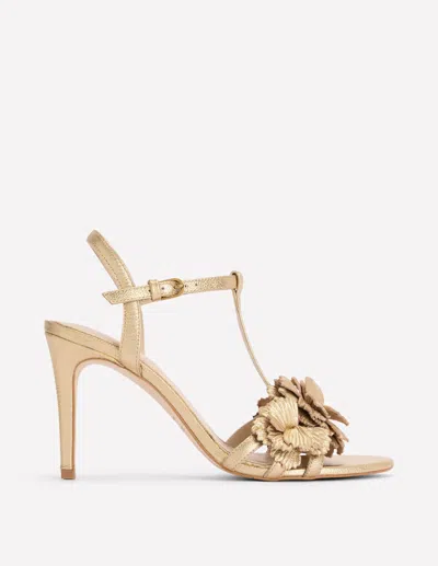 Boden Women's Flower Sandals In Metallic | Size 39 In Gold