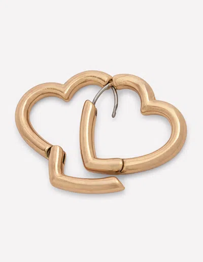 Boden Women's Heart Hoops In Metallic
