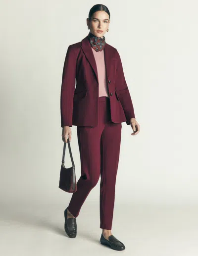 Boden Women's Highgate Ponte Trousers In Red | Size 4 In Burgundy