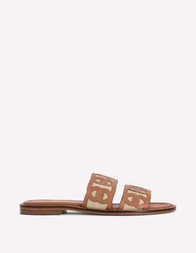 Boden Women's Interlocked Flat Sandal In Brown | Size 42