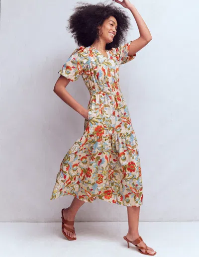 Boden Women's Irene Puff Sleeve Cotton Dress | Size 20 In Multi