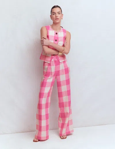 Boden Women's Kensington Linen Pants In Pink | Size 10