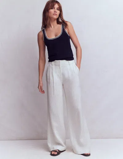 Boden Women's Kensington Linen Pants In White | Size 20/22