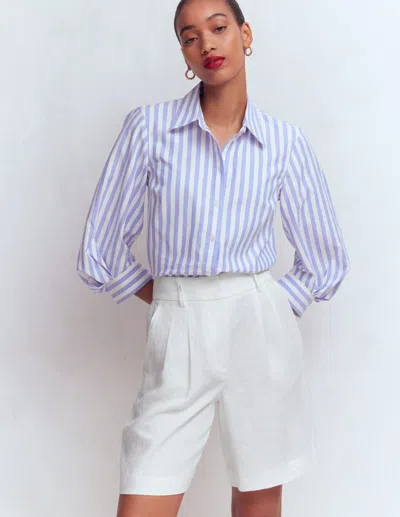 Boden Women's Kensington Linen Shorts In White | Size 20