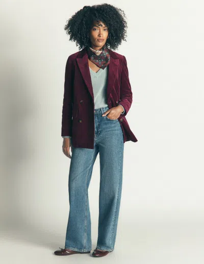 Boden Women's Keswick Cord Blazer In Red | Size 4 In Burgundy