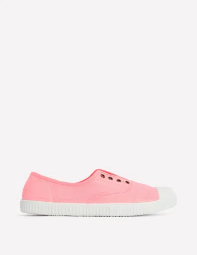 Boden Women's Laceless Canvas Plimsoll In Pink | Size 41