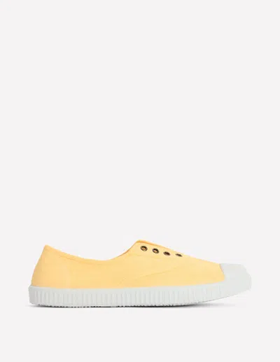 Boden Women's Laceless Canvas Plimsoll In Yellow | Size 42