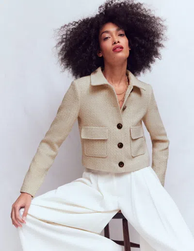 Boden Women's Lisburn Patch Pocket Jacket In Natural | Size 2 In Brown